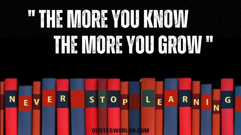 a study motivational quote emphasizing the connection between knowledge and personal growth. The quote reads: "The more you know, the more you grow."